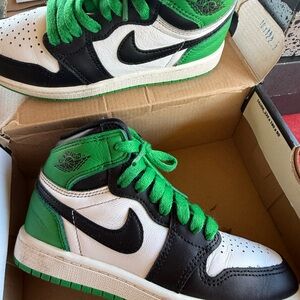 Green and Black High-Top Sneakers
